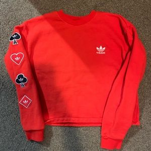 Red Adidas Crop Sweatshirt